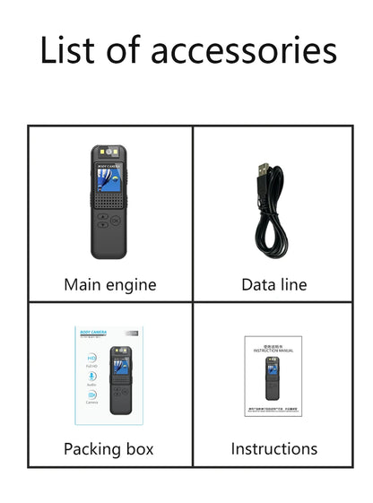 Mini Body Camera Full HD 1080P Telecamera montata sul corpo Piccola telecamera portatile per visione notturna Polizia Body Cam supporto TF card mini fotocamera