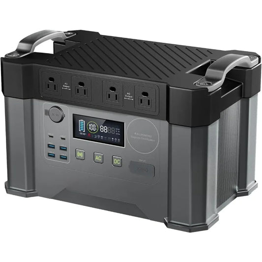 2400w Portable Power Station, 1500Wh MPPT Battery Backup, S2000PRO Solar Generator with 4 AC Outlets(Peak 4000w), Sola