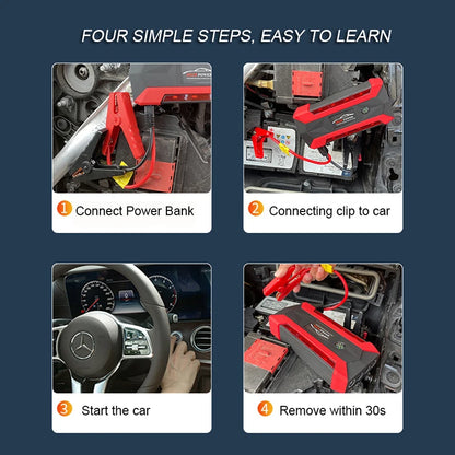Car Battery Starter 30000mAh Caricatore portatile Auto Jump Starter 12V Benzina Diesel Car Emergency Booster Start Alimentazione