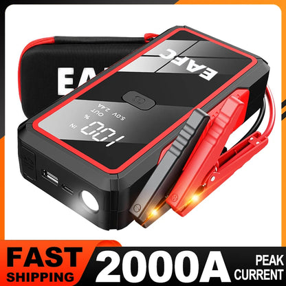 Avviatore di emergenza per auto 2000A/1200A/600A, dispositivo di avviamento di emergenza portatile Power Bank Booster per benzina e diesel