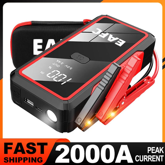 Avviatore di emergenza per auto 2000A/1200A/600A, dispositivo di avviamento di emergenza portatile Power Bank Booster per benzina e diesel