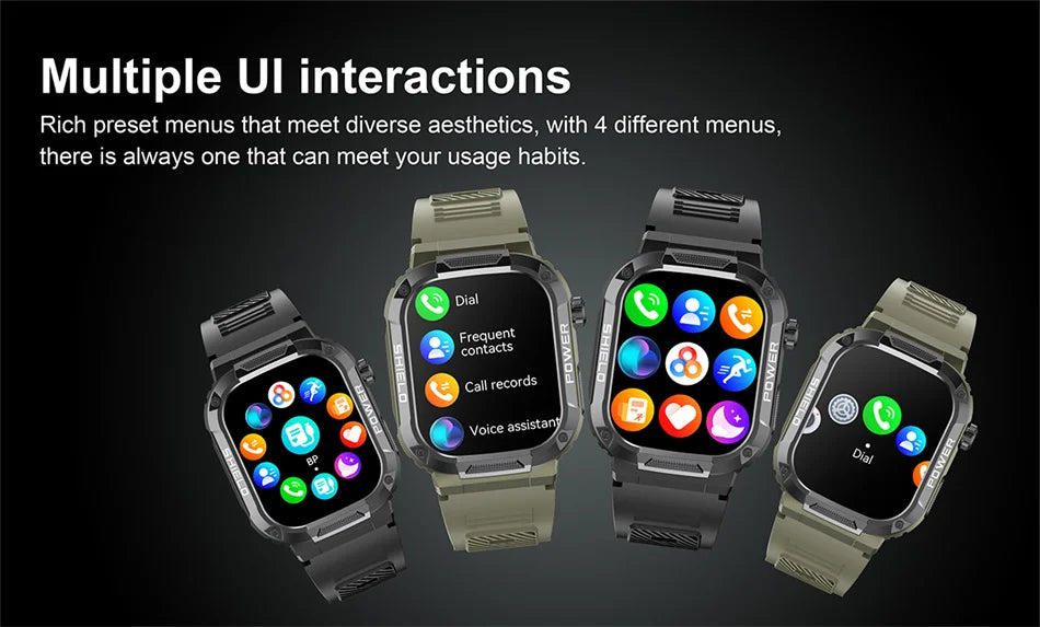 Nuovo per Huawei Xiaomi Military Smart Watch Monitor di salute degli uomini impermeabile all'aperto Sport Tracker Bluetooth Call Smartwatch 2025