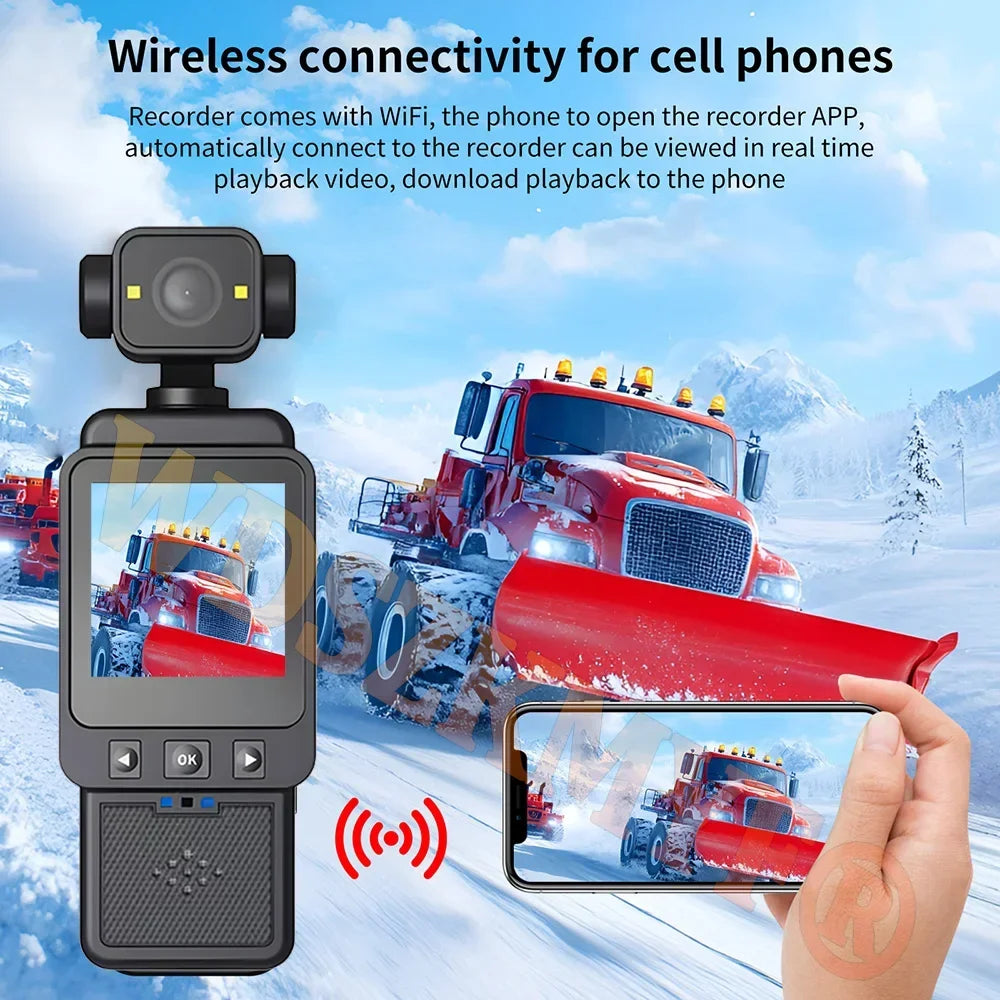 FHD 1080P Wifi Fotocamera Video digitale Outdoor Sports Camera Mini DV Portatile portatile per l'applicazione della legge Registratore a 360 gradi Obiettivo girevole