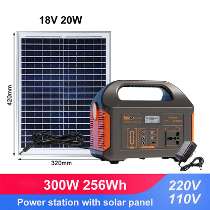 jsdsolar 100W 300W 500W Portable Power Station Pure Sine Wave Solar Generator 110V/220V UPS Camping Charging Station Power Bank