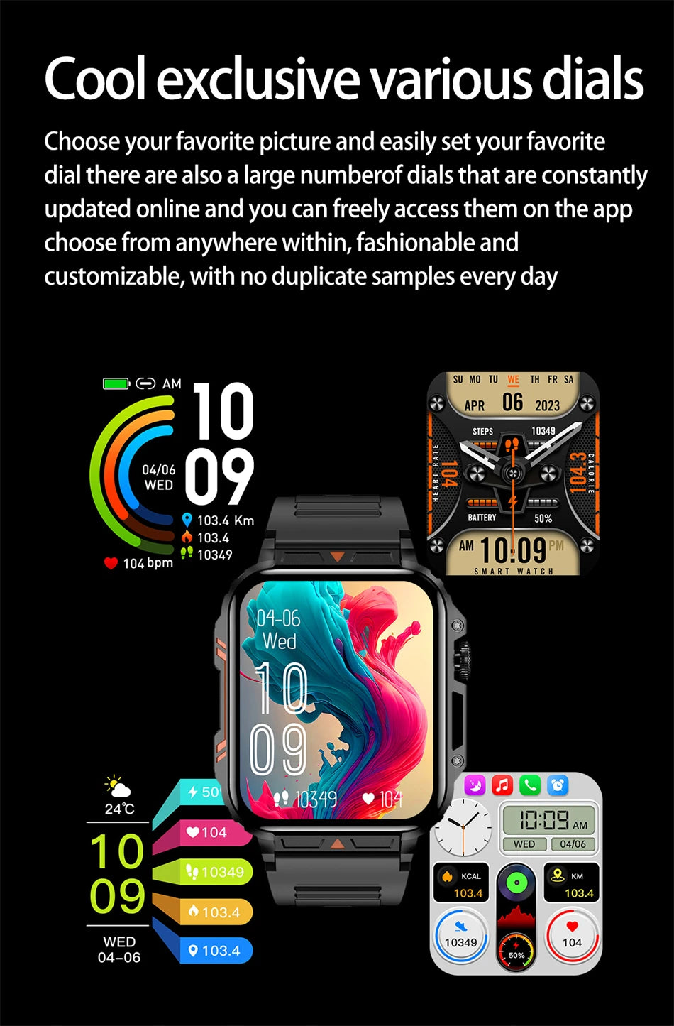 2024 Nuovo uomo militare all'aperto 1.95 Smart Watch uomini bluetooth chiamata smartwatch uomini per android ios ip68 impermeabile ftiness orologi