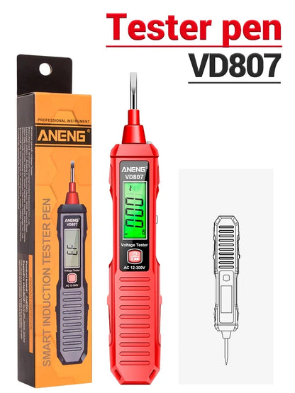 ANENG VD807 Una parola di induzione portatile 50/ 60Hz Smart Tester penna elettrica NCV sensore AC 12-300V senza contatto filo rivelatore strumenti