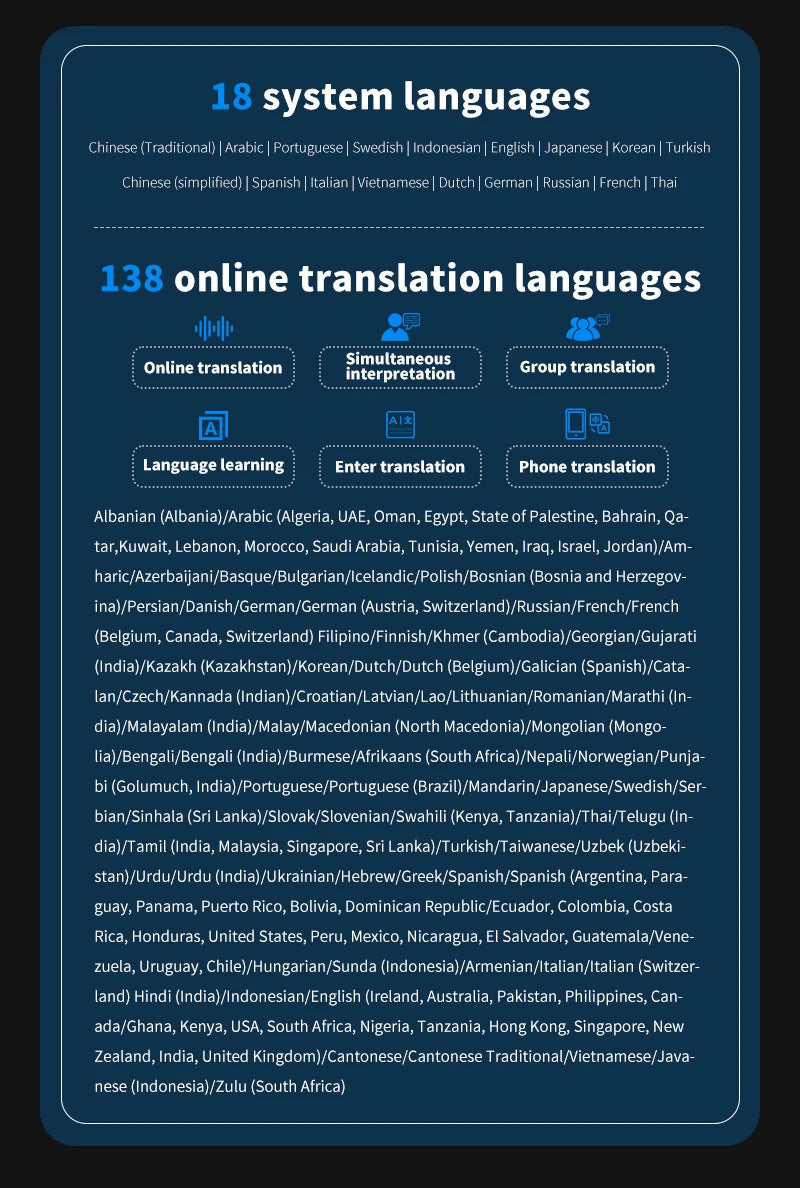 TRADUTTORE ISTANTANEO 13 lingue di origine e 138 registrazioni linguistiche online con ChatGPT Traduttore