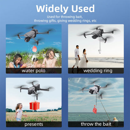 Airdrop System per DJI Avata 2/Mini 4 Pro/Air 3/Mini 3 Pro/Mavic 3 Pro/Mavic Pro Drone Lanciatore Pesca Salvataggio Invia regalo