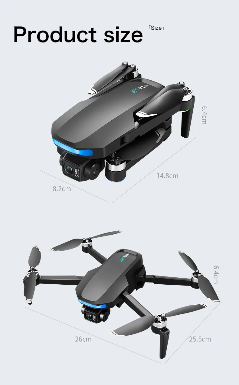 S-X1 Nuovo drone con schermo a 3 assi anti-shake Gimbal 4K Aerial Brushless Drones RC Quadcopter 5G GPS 8K HD Telecamere EIS Mini Dron