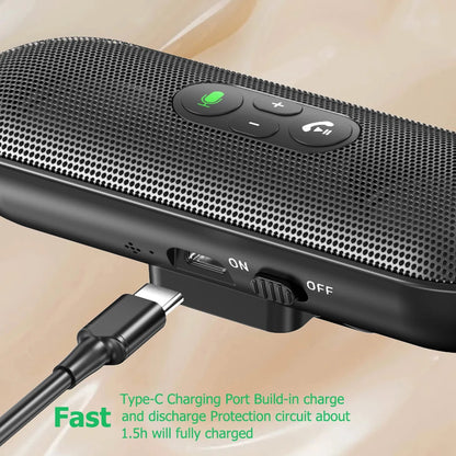 Kit Bluetooth 5.4 per auto vivavoce 6W, vivavoce solare, altoparlante, lettore MP3, ricevitore musicale wireless con assistente vocale