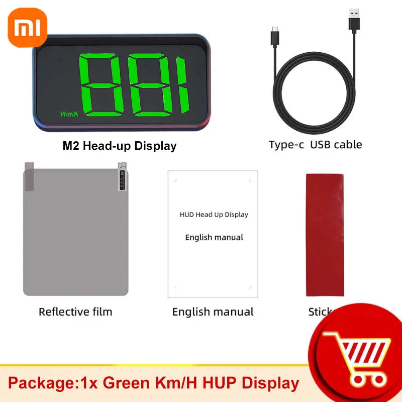 Xiaomi Car Speedometer M2 HUD Head-Up Display a LED Misuratore di velocità digitale Proiettore parabrezza Veicoli Auto Elettronica Accessori