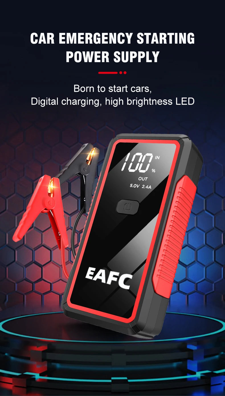 Avviatore di emergenza per auto 2000A/1200A/600A, dispositivo di avviamento di emergenza portatile Power Bank Booster per benzina e diesel