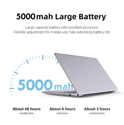 NUOVO 14.1'' sottile ufficio portatile Windows 11 Intel N4000 180° 12 GB di RAM 512 GB 1 TB SSD 1920*1080 ufficio studio computer PC