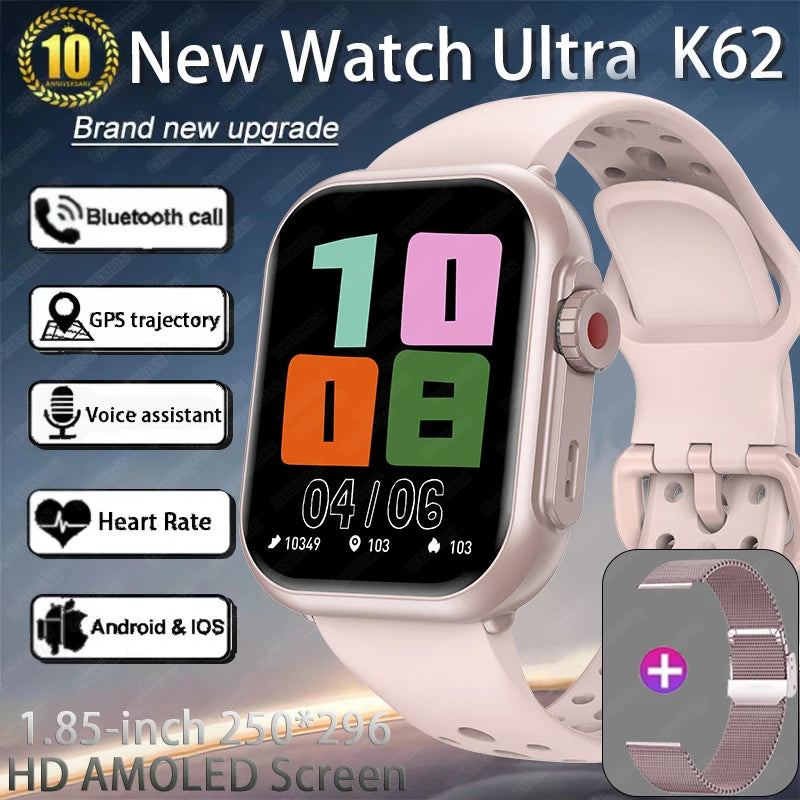 2025 Nuovo per Huawei Xiaomi Smart Watch Uomini Donne 1.85 pollici HD AMOLED Full Touch Screen IP68 Impermeabile Bluetooth Chiamata SmartWatch.
