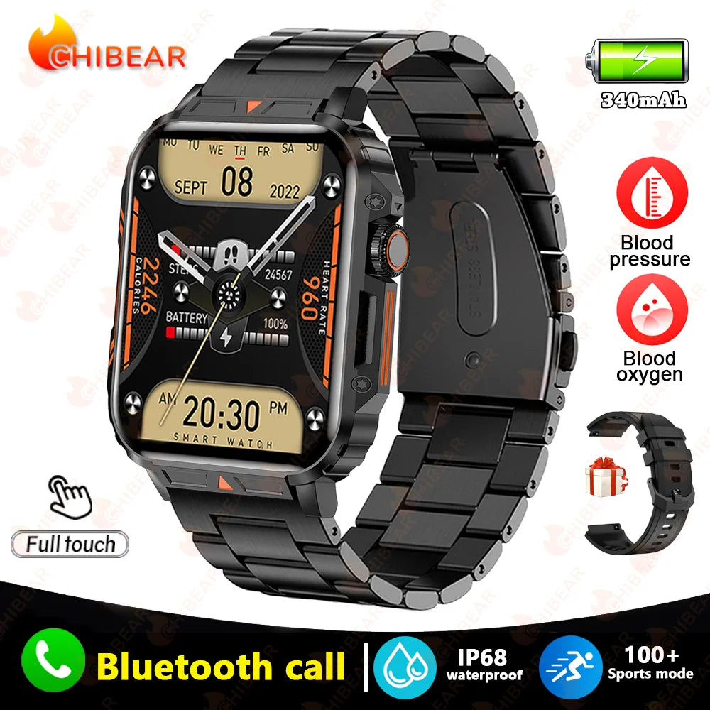 2024 Nuovo uomo militare all'aperto 1.95 Smart Watch uomini bluetooth chiamata smartwatch uomini per android ios ip68 impermeabile ftiness orologi