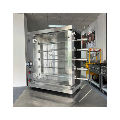 Commercial Stainless Steel Rotary Gas Oven Durable Chicken Rotisserie Grill Machine for Hotel Catering Equipment