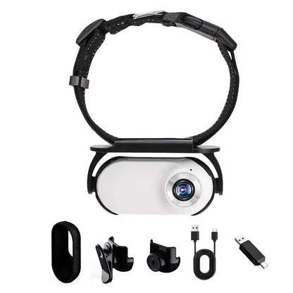 Telecamera per collare per animali domestici, per esterni, senza Wi-Fi, per collare per gatti, action camera, con 170 obiettivi, video tracker, telecamera di registrazione, per cani, mini ang A1J7