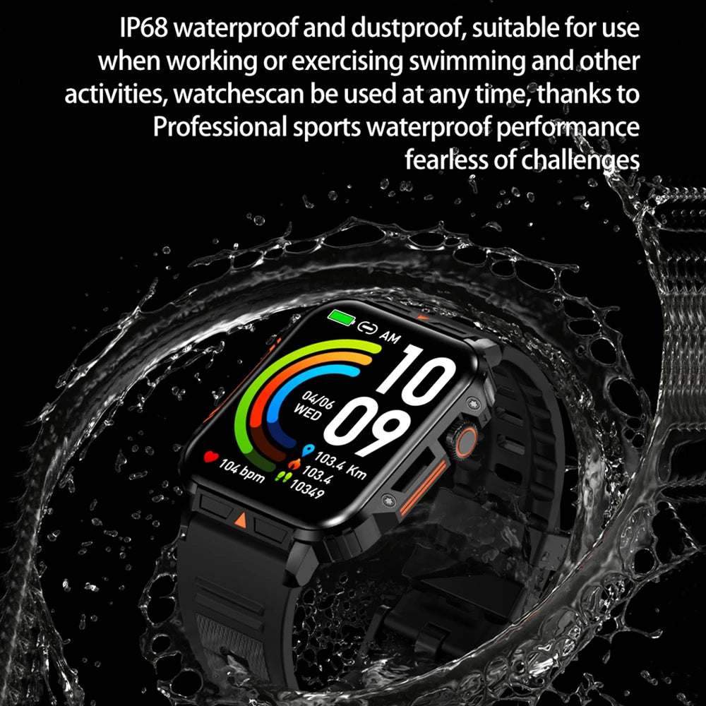 2024 Nuovo uomo militare all'aperto 1.95 Smart Watch uomini bluetooth chiamata smartwatch uomini per android ios ip68 impermeabile ftiness orologi