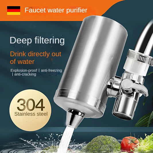 Purificatore per rubinetto dell'acqua potabile da 0,1 μm a 7 strati, filtro per rubinetto ecologico, cartuccia in acciaio inossidabile, carbone attivo ceramico KDF, casa e cucina