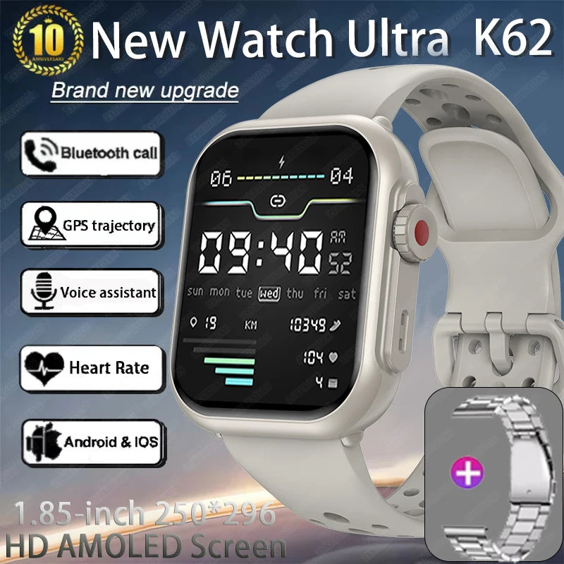 2025 Nuovo per Huawei Xiaomi Smart Watch Uomini Donne 1.85 pollici HD AMOLED Full Touch Screen IP68 Impermeabile Bluetooth Chiamata SmartWatch.