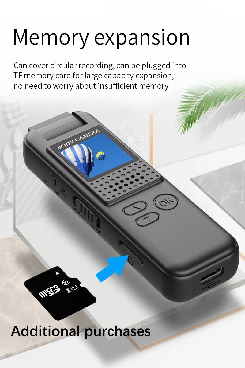 Mini Body Camera Full HD 1080P Telecamera montata sul corpo Piccola telecamera portatile per visione notturna Polizia Body Cam supporto TF card mini fotocamera