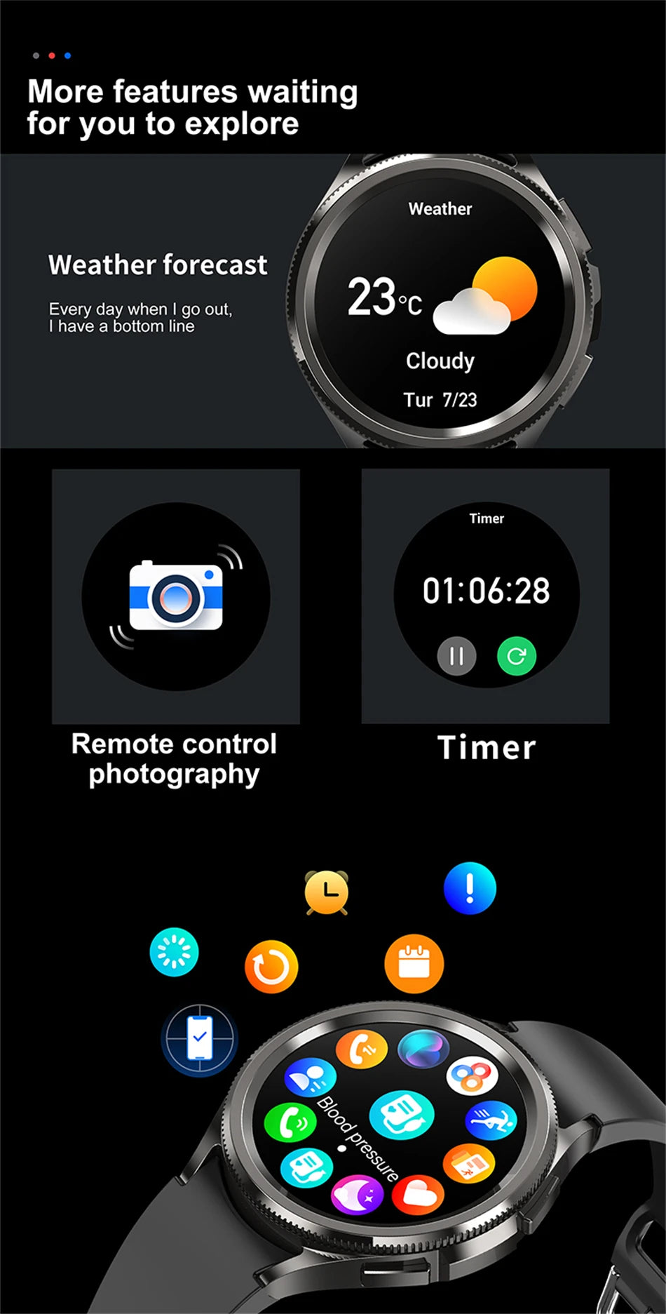 2025 Nuovo per Samsung Galaxy Watch 6 Smartwatch AMOLED sempre sul display Bluetooth Chiamata GPS NFC Smart Watch Uomini Android IOS