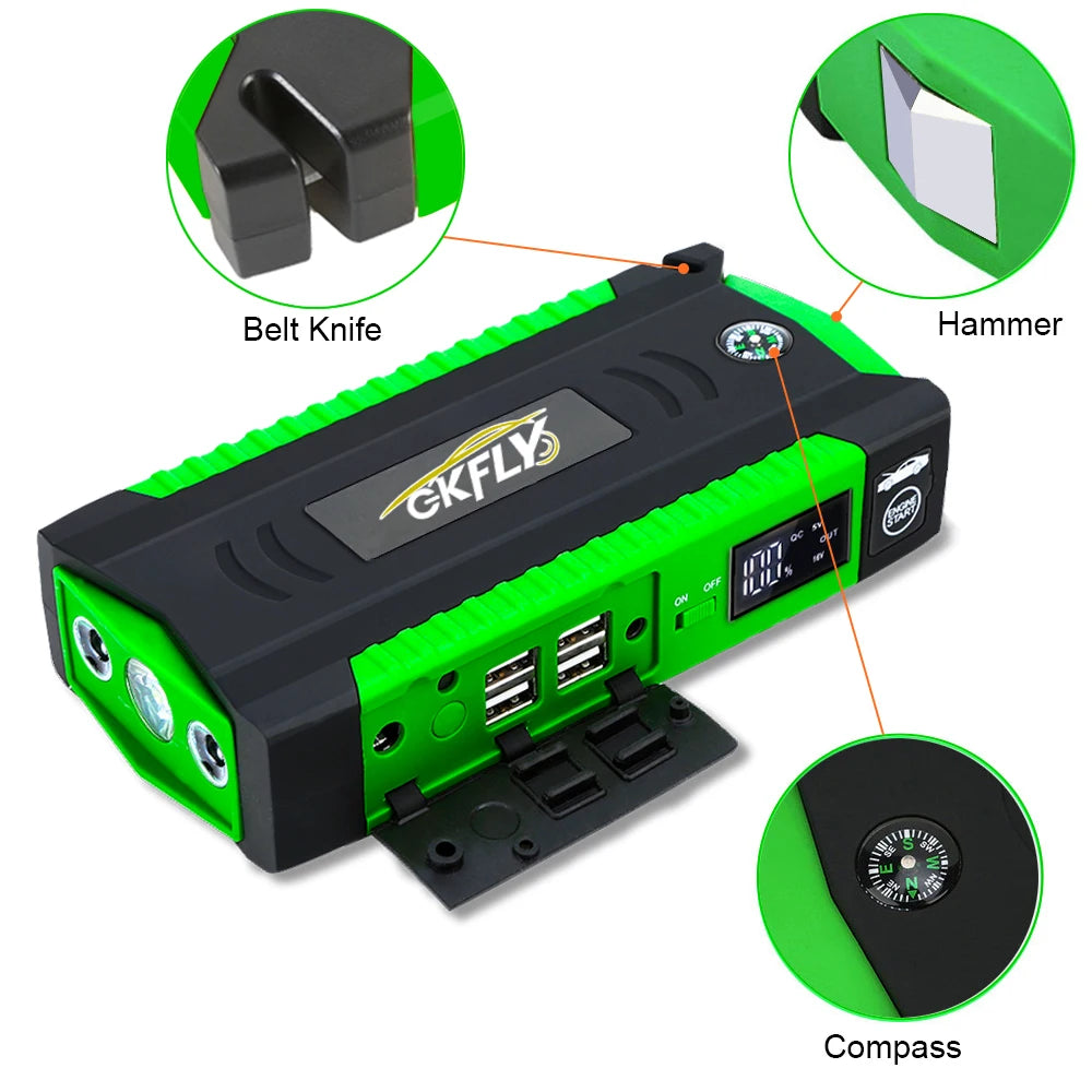 GKFLY 3000A Car Jump Starter Power Bank 18000mAh Car Booster Auto Emergency Starting Device Jump Start for Petrol Diesel