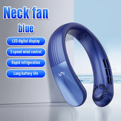 IL VENTO VI ARRIVA COME NATURALE Ventilatore da collo pieghevole JKUOO 2025 - Ricaricabile tramite USB a 3 velocità, silenzioso e fresco per campeggio/spiaggia/viaggi - Offerta estiva, spedizione gratuita