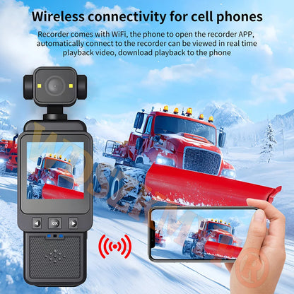 FHD 1080P Wifi Fotocamera Video digitale Outdoor Sports Camera Mini DV Portatile portatile per l'applicazione della legge Registratore a 360 gradi Obiettivo girevole