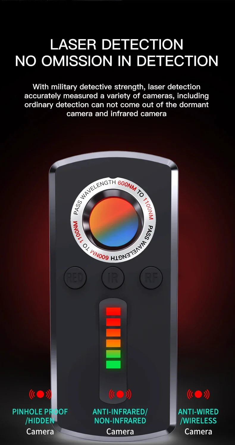 Hidden Camera Detector Anti Spy Gadget Professional Hunter Wireless Signal Car GPS Infrared Search Wiretapping Bug Mini Devices