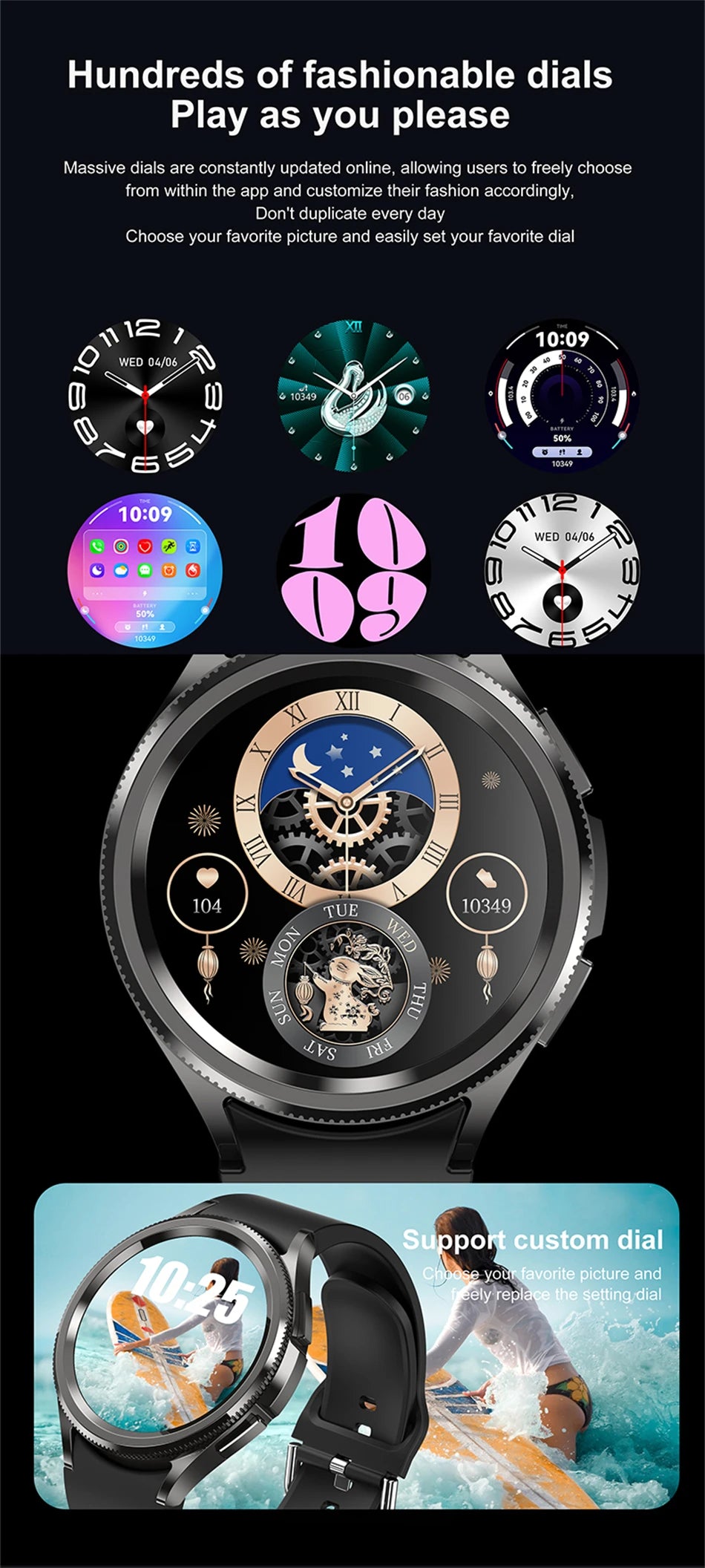 2025 Nuovo per Samsung Galaxy Watch 6 Smartwatch AMOLED sempre sul display Bluetooth Chiamata GPS NFC Smart Watch Uomini Android IOS