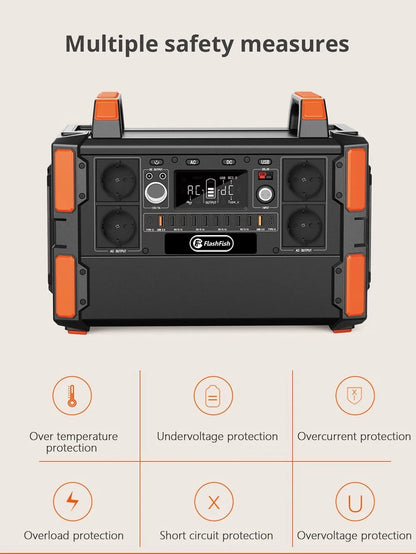 Flashfish F132 1000w centrale elettrica portatile, 1041.6Wh/327600mAh LiFePo4 batteria solare generatore, uscita CA 230 V, 19 uscite