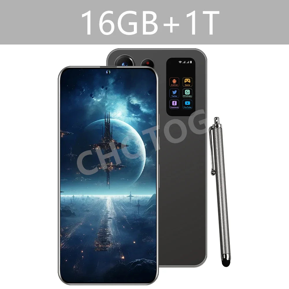 S+ 25 Versione ultra globale originale 7.3HD telefoni cellulari 4G 5G dual sim card cellulare android 14 smartphone 7800mAh cellulare