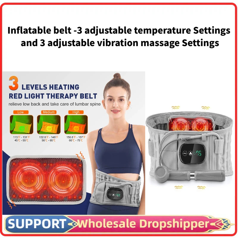 Cintura gonfiabile Protezione per decompressione lombare Back Brace riscaldato Vibrazione Massaggio Cintura Airbag Supporto Correzione della postura