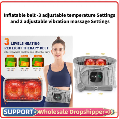 Cintura gonfiabile Protezione per decompressione lombare Back Brace riscaldato Vibrazione Massaggio Cintura Airbag Supporto Correzione della postura