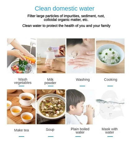 Purificatore per rubinetto dell'acqua potabile da 0,1 μm a 7 strati, filtro per rubinetto ecologico, cartuccia in acciaio inossidabile, carbone attivo ceramico KDF, casa e cucina