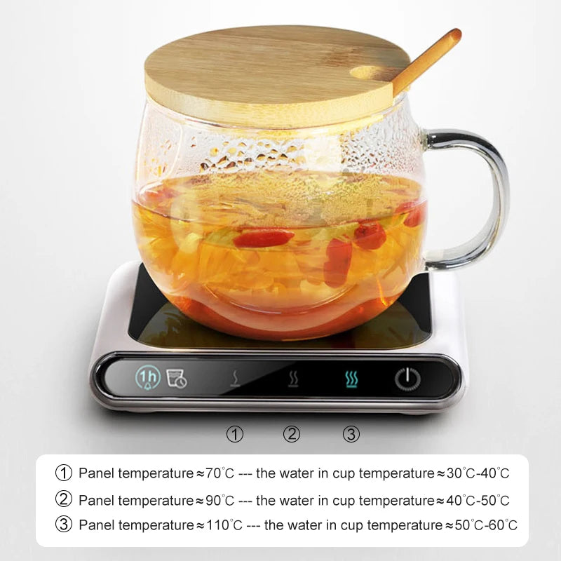 RISCALDA TAZZE E BICCHIERI Riscaldamento Coaster 3 ingranaggi 100 o C latte tè scaldabagni tazza di acqua per l'ufficio a casa scrivania riscaldamento pad
