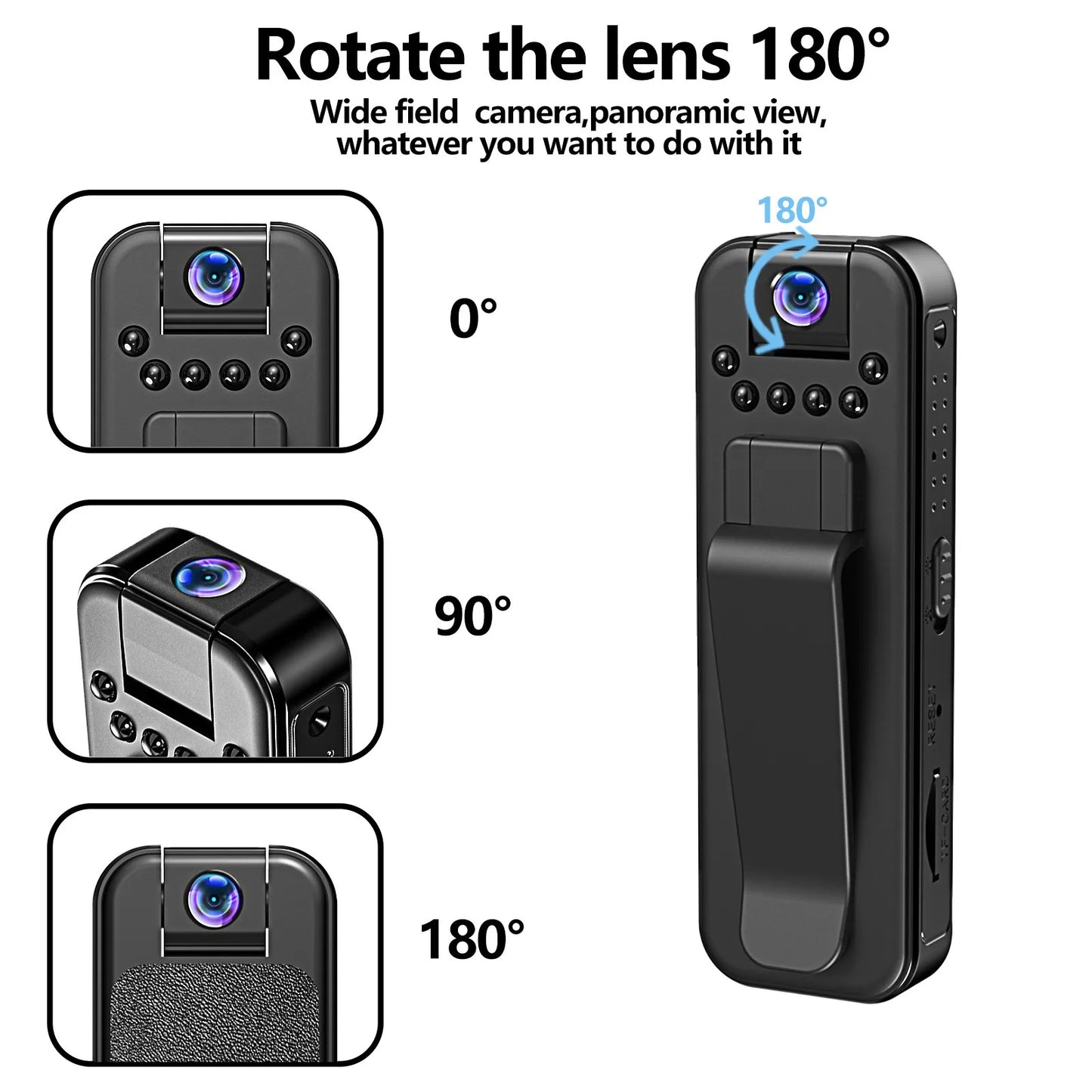 Mini telecamera portatile WiFi HD 1080P, piccolo videoregistratore digitale, bodycam della polizia, visione notturna a infrarossi, videocamera in miniatura 2025