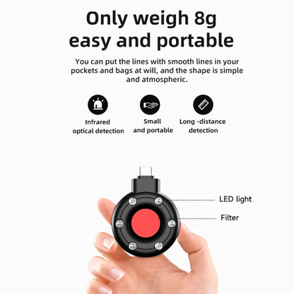 Rivelatore portatile della macchina fotografica Tipo C Mini telefono cellulare Allarme USB Hotel Infrarosso Anti Sorveglianza Anti Candid Shooting Pinhole Camera