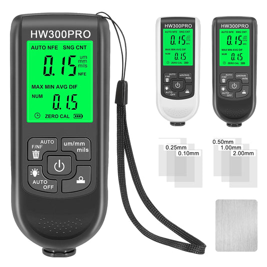 Calibro di spessore per auto Digital Backlight LCD Meter Car Thickness Paint Coating Metro Strumento di misura in metallo 0-2000um HW-300PRO