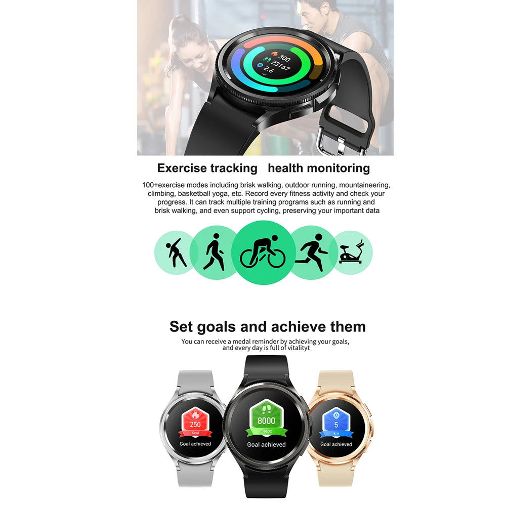2025 Nuovo per Samsung Galaxy Watch 6 Smartwatch AMOLED sempre sul display Bluetooth Chiamata GPS NFC Smart Watch Uomini Android IOS