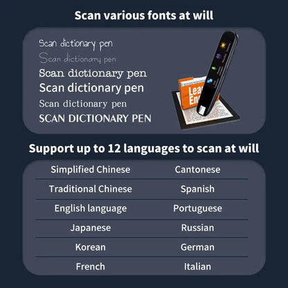 TRADUTTORE A Penna di traduzione offline per dizionario studente insegnante inglese intelligente punto di scansione lettura 123 lingue traduttore penna