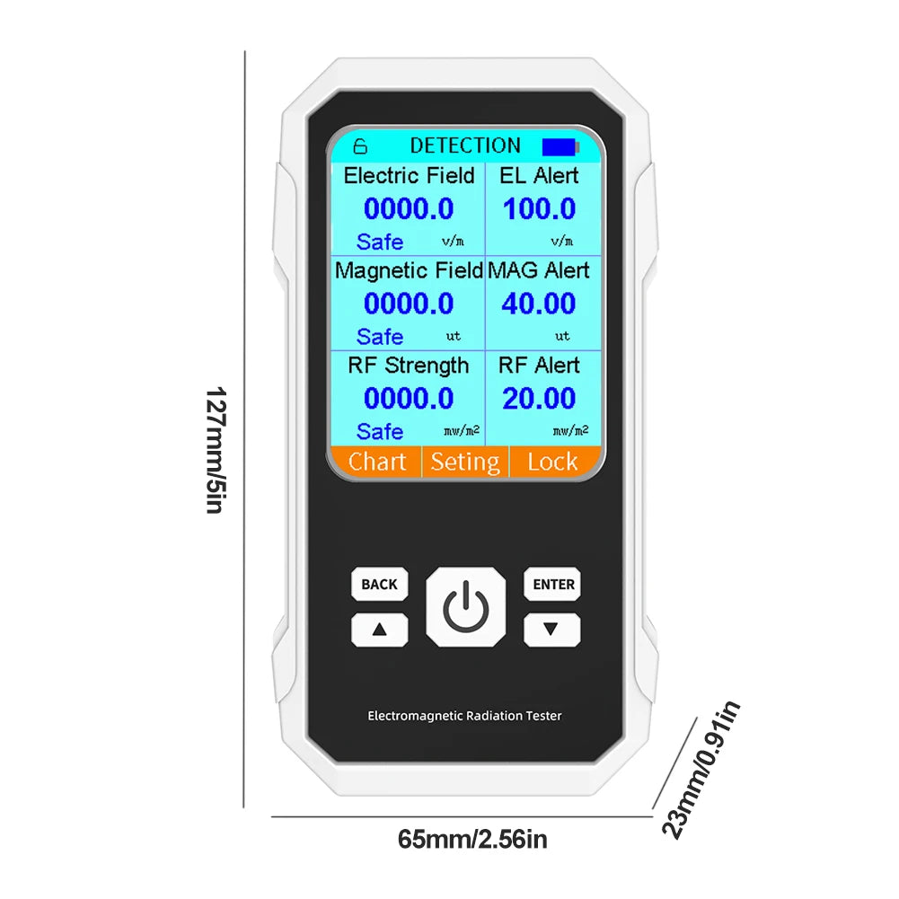 Campo elettrico Campo magnetico Tester di radiazione RF Misuratore digitale EMF Schermo a colori retroilluminato per ispezioni EMF casa e ufficio
