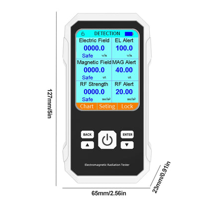 Campo elettrico Campo magnetico Tester di radiazione RF Misuratore digitale EMF Schermo a colori retroilluminato per ispezioni EMF casa e ufficio