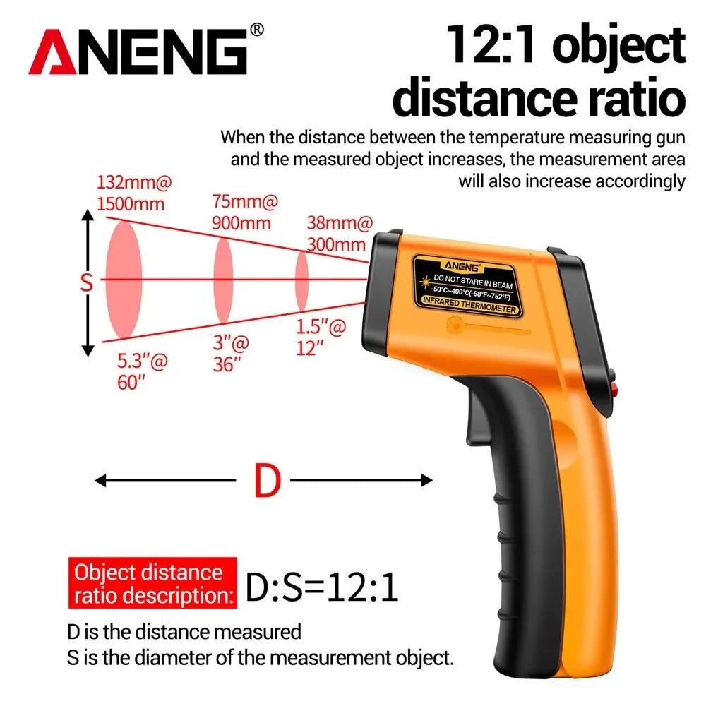 ANENG TH201 Celsius Display digitale termometro a infrarossi altamente sensibile senza contatto temperatura misurazione pistola igrometro