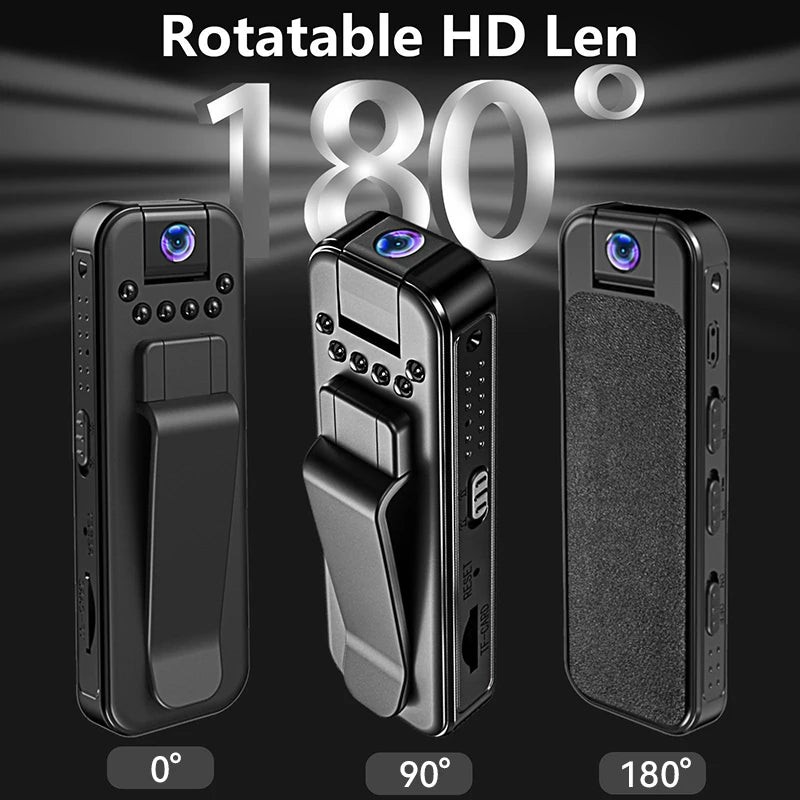 Mini telecamera portatile WiFi HD 1080P, piccolo videoregistratore digitale, bodycam della polizia, visione notturna a infrarossi, videocamera in miniatura 2025