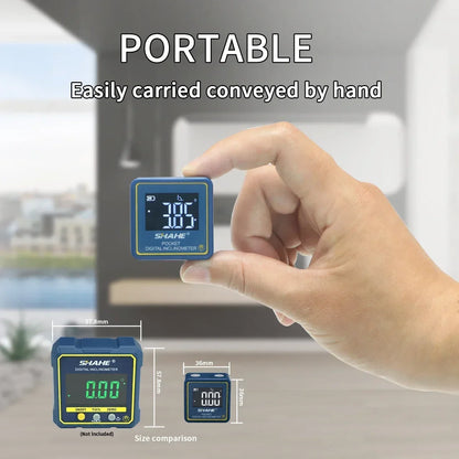 SHAHE Piccolo livello digitale ricaricabile Protrattore Inclinometro Digital Angle Finder Strumenti di misurazione dell'angolo