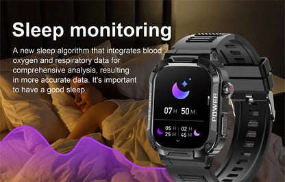 2025 Nuovo per Xiaomi Military Smart Watch Uomini impermeabili all'aperto Sport Fitness Tracker Monitor di salute 2.10" BT Call Smartwatch