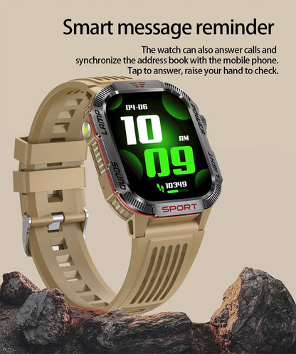 Nuovo per Huawei Xiaomi Militare GPS Smart Watch Uomini Torcia elettrica Bussola impermeabile all'aperto Sport Tracker Bluetooth Chiamata Smartwatch