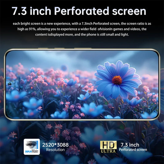 Cellulari 2025 SMS 25 Ultra 5G Smartphone originale 7.3HD Dual SIM 108MP Telefono cellulare Android versione globale 7800mAh Telefoni cellulari